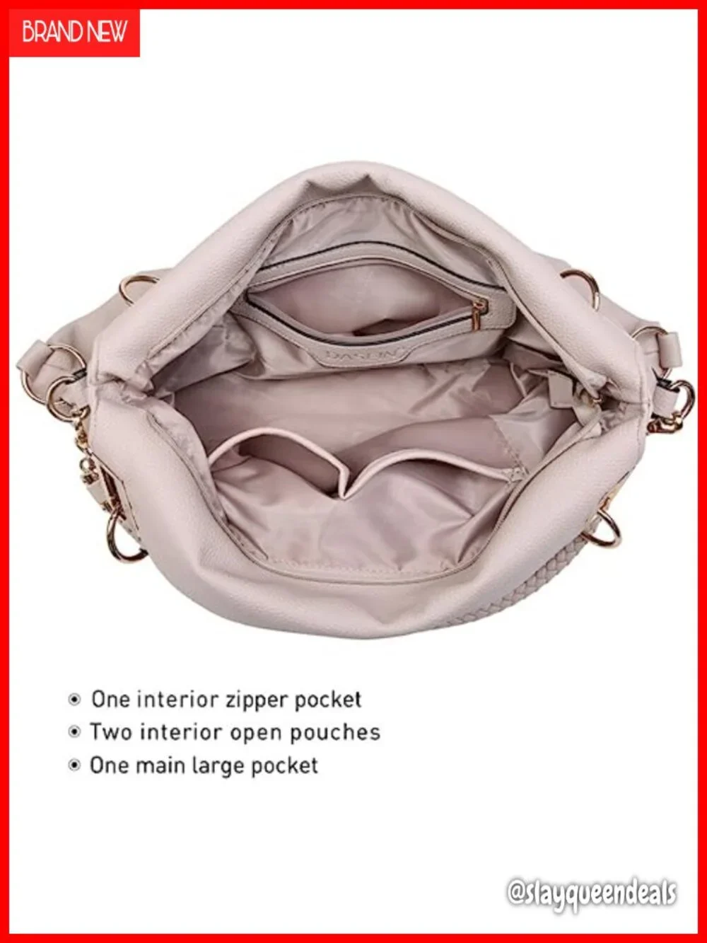 Vegan Leather Hobo Bag with Rhinestone Accents Tote Purse Shoulder Handbag for